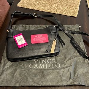 NWT Vince Camuto Davy black leather crossbody